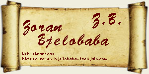 Zoran Bjelobaba vizit kartica